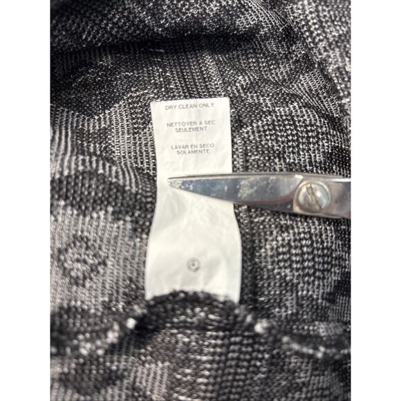 Fifteen Twenty Black Cowl Neck Halter Back Geo Tribal Knit Drop Waist Dress M - Picture 6 of 10